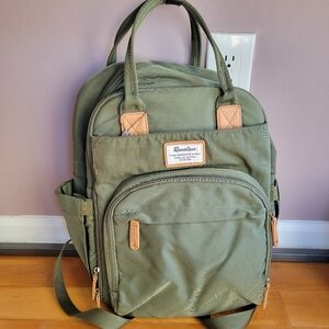 Ruvalino Diaper Bag  Multifunctional All In One Travel Backpack Military Green